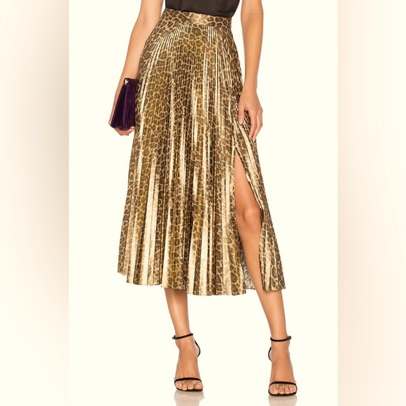 A.L.C. Dresses & Skirts - ALC Metallic Leopard Pleated Skirt NWT SZ 4